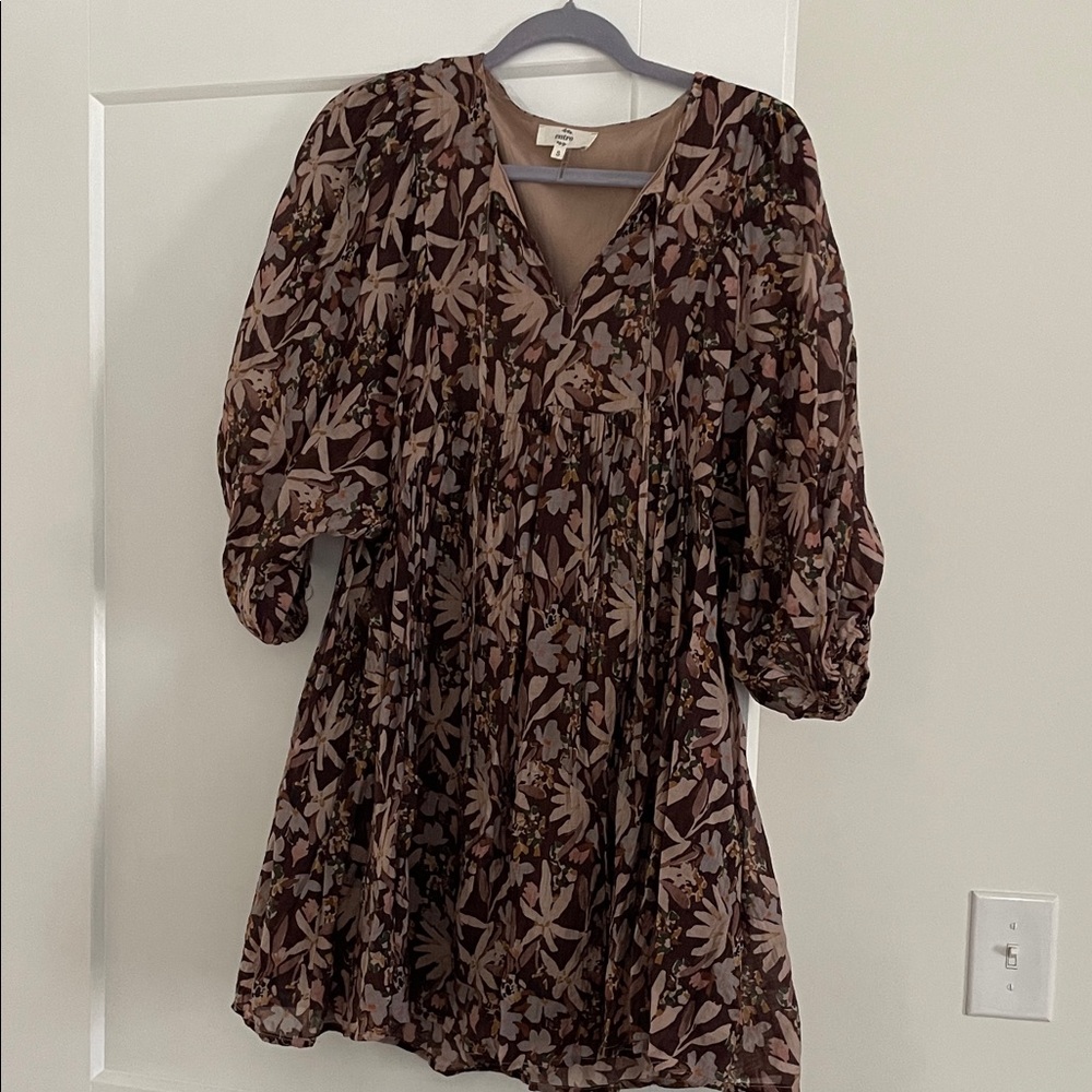 Floral Brown mini Dress -30 inches